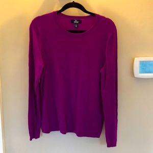 Size L Lands End Cashmere sweater. Classic crew neck style. raspberry color.